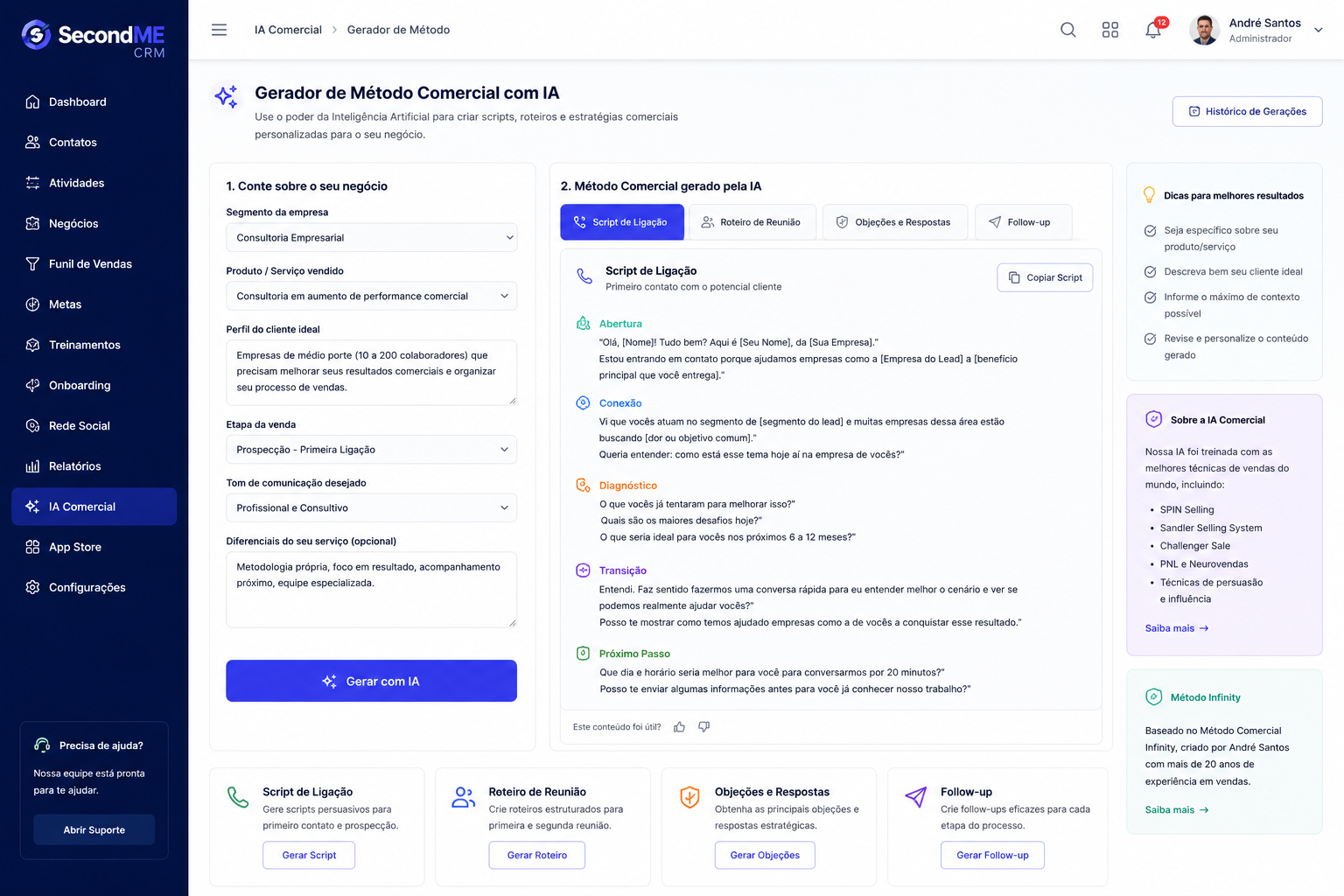 Gerador de Método Comercial com IA